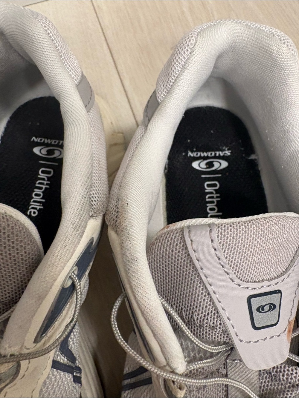 Salomon White and Gray Mesh Sneakers - Picture 5 of 13